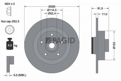 Tarcza hamulcowa PAGID 56165NC