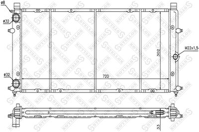 Радиатор, охлаждение двигателя STELLOX 10-25127-SX для VW TRANSPORTER