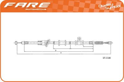 Тросик, cтояночный тормоз FARE SA 18513 для MITSUBISHI SPACE