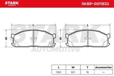 комплект спирачно феродо, дискови спирачки STARK SKBP-0011832
