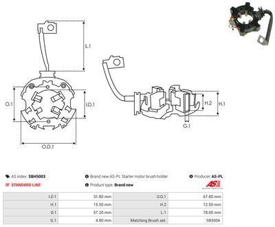 Vorschau Halter, Kohlebürsten Ansicht 2