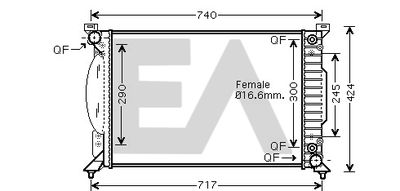 Радиатор, охлаждение двигателя EACLIMA 31R02043 для AUDI A4