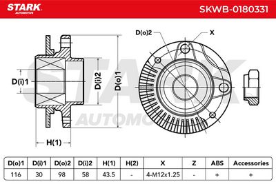 комплект колесен лагер STARK SKWB-0180331