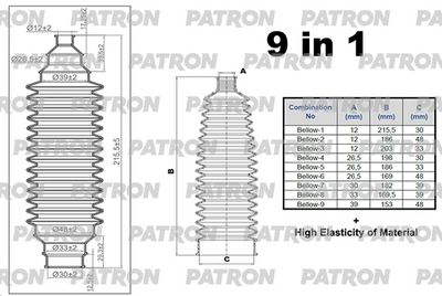 Пыльник, рулевое управление PATRON PSE6423 для FIAT IDEA