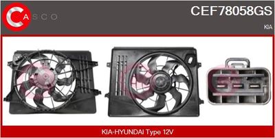 CASCO CEF78058GS Вентилятор системы охлаждения двигателя для KIA CARENS IV 2.0 GDi