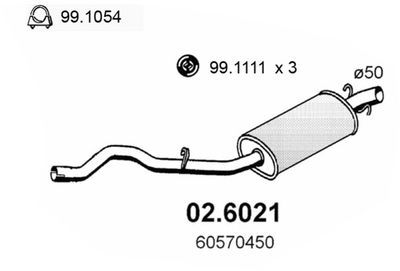 ASSO 02.6021 Глушитель выхлопных газов  для ALFA ROMEO 33 (907_) 1.7 16V 4x4 (907.A1G)