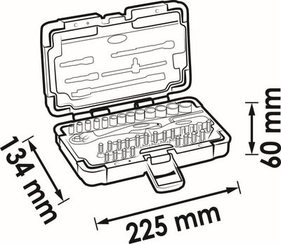 Vigor V2414N Sada nástrčných klíčů 1/4" 46 Ks
