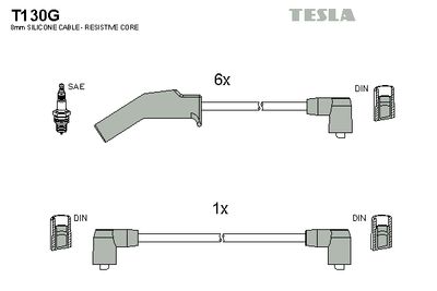 Комплект проводов зажигания TESLA T130G для FORD SCORPIO