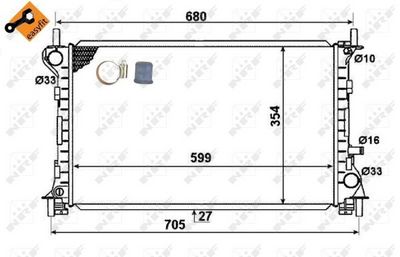 Radiator, engine cooling 58375