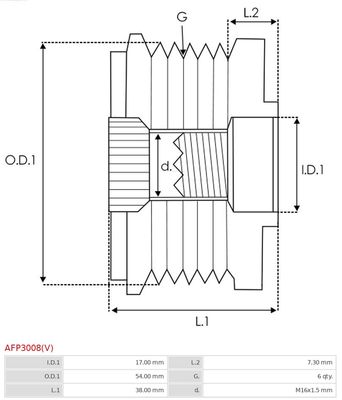 Alternator Freewheel Clutch AFP3008(V)