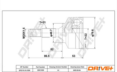каре комплект, полуоска DR!VE+ DP2110.10.1550