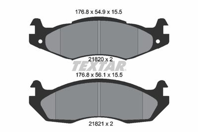 Комплект тормозных колодок, дисковый тормоз TEXTAR 2182001 для JEEP COMANCHE