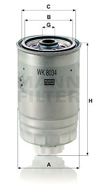 Топливный фильтр MANN-FILTER WK 8034 для JEEP CHEROKEE