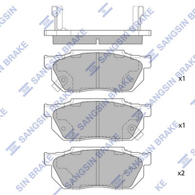 Комплект тормозных колодок, дисковый тормоз Hi-Q SP1462 для HONDA PRELUDE