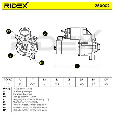 стартер RIDEX 2S0002