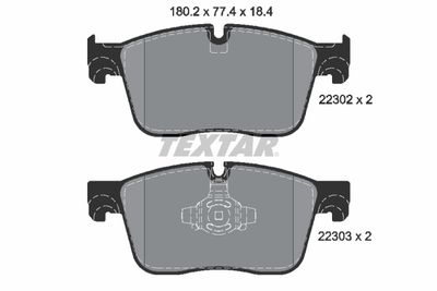 Комплект тормозных колодок, дисковый тормоз TEXTAR 2230201 для JAGUAR XE