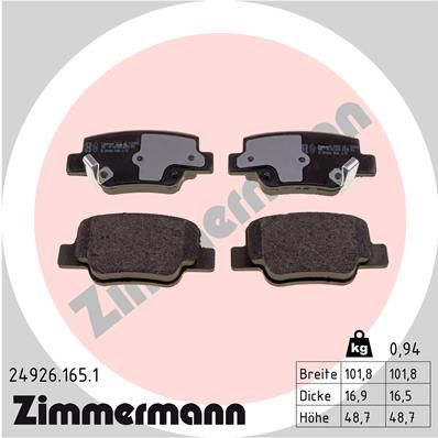 Brake Pad Set, disc brake 24926.165.1