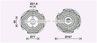 AVA QUALITY COOLING DNC446 Вентилятор системы охлаждения двигателя  для NISSAN PATHFINDER III (R51) 2.5 dCi 4WD