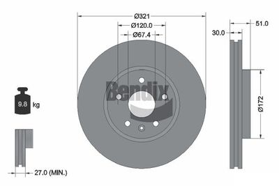 BENDIX Braking BDS1176HC Тормозные диски  для GMC  (Джимси Терраин)