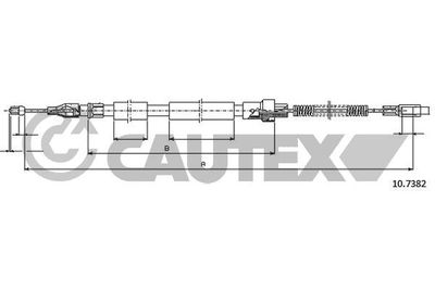 Тросик, cтояночный тормоз CAUTEX 763022 для VW LT