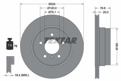 TEXTAR 92161103 Тормозные диски  для BMW X6 (Бмв X6)