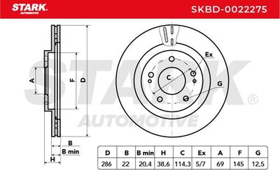 спирачен диск STARK SKBD-0022275