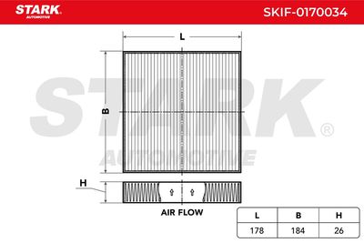 Филтър купе (поленов филтър) STARK SKIF-0170034
