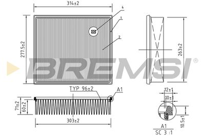 Воздушный фильтр BREMSI FA1252 для VW LT