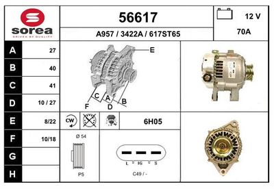 GENERATOR / ALTERNATOR EAI 56617