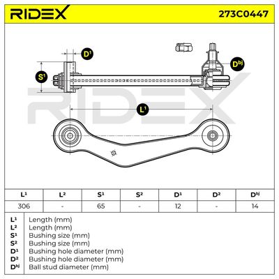 носач, окачване на колелата RIDEX 273C0447