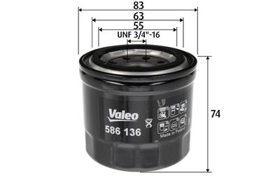 Масляный фильтр VALEO 586136 для DAIHATSU CUORE