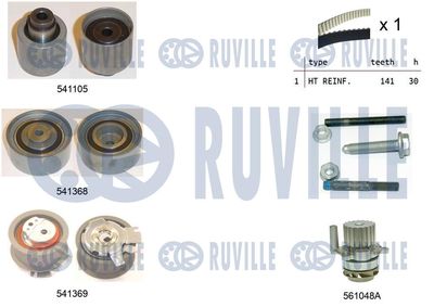 Водяной насос + комплект зубчатого ремня RUVILLE 5501261 для MITSUBISHI GRANDIS