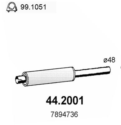 ASSO 44.2001 Глушитель выхлопных газов  для SAAB  (Сааб 90)