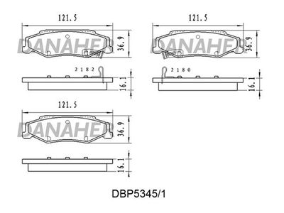 Комплект тормозных колодок, дисковый тормоз DANAHER DBP5345/1 для CADILLAC XLR
