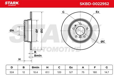 спирачен диск STARK SKBD-0022952