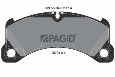 Zestaw klocków hamulcowych, hamulce tarczowe PAGID T2342N
