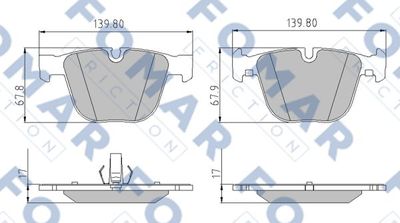 Комплект тормозных колодок, дисковый тормоз FOMAR Friction FO 920881 для ROLLS-ROYCE PHANTOM