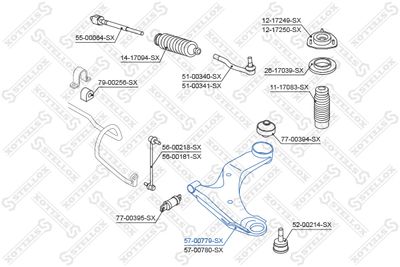 STELLOX 57-00779-SX Рычаг подвески  для NISSAN QASHQAI / QASHQAI +2 I (J10, NJ10, JJ10E) 1.5 dCi