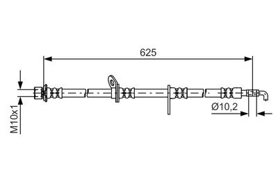 Тормозной шланг BOSCH 1 987 481 596 для TOYOTA IQ