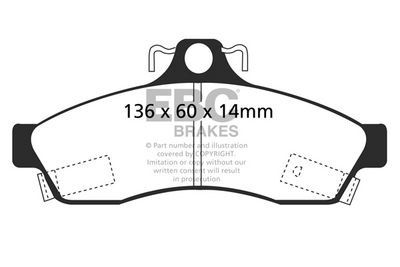 комплект спирачно феродо, дискови спирачки EBC Brakes DP21181