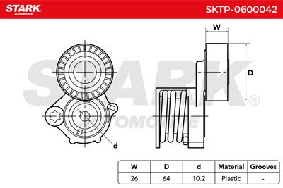 обтящна ролка, пистов ремък STARK SKTP-0600042