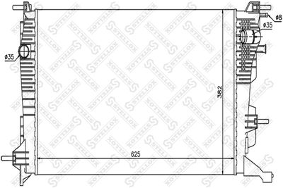 Радиатор, охлаждение двигателя STELLOX 10-26162-SX для RENAULT GRAND SCENIC