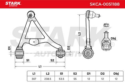 носач, окачване на колелата STARK SKCA-0051188