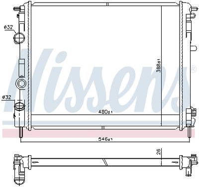 Radiator, engine cooling 607085