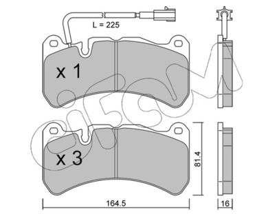 Комплект тормозных колодок, дисковый тормоз CIFAM 822-1201-0 для MASERATI GHIBLI