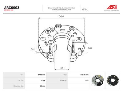 Likeretter, dynamo AUTOSTARTER ARC0003