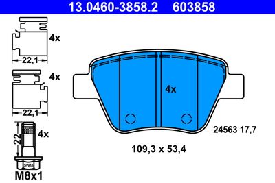 Brake Pad Set, disc brake 13.0460-3858.2