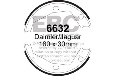 EBC Brakes 6632 Ремкомплект барабанных колодок  для JAGUAR (Ягуар)