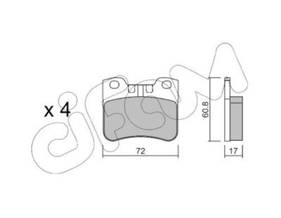 комплект спирачно феродо, дискови спирачки CIFAM 822-060-2