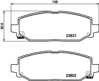 BREMSBELAGSATZ SCHEIBENBREMSE HELLA 8DB355040021